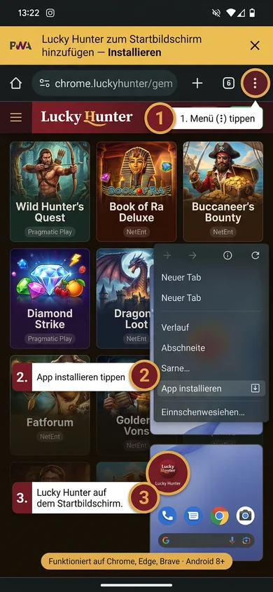 Lucky Hunter auf Android installieren – Lucky Hunter