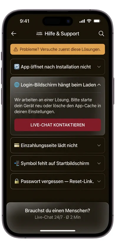 Lucky Hunter App — häufige Probleme & Lösungen – Lucky Hunter